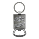 Oklahoma State Cowboys Double Sided Pewter Style Metal Bottle Opener Keychain