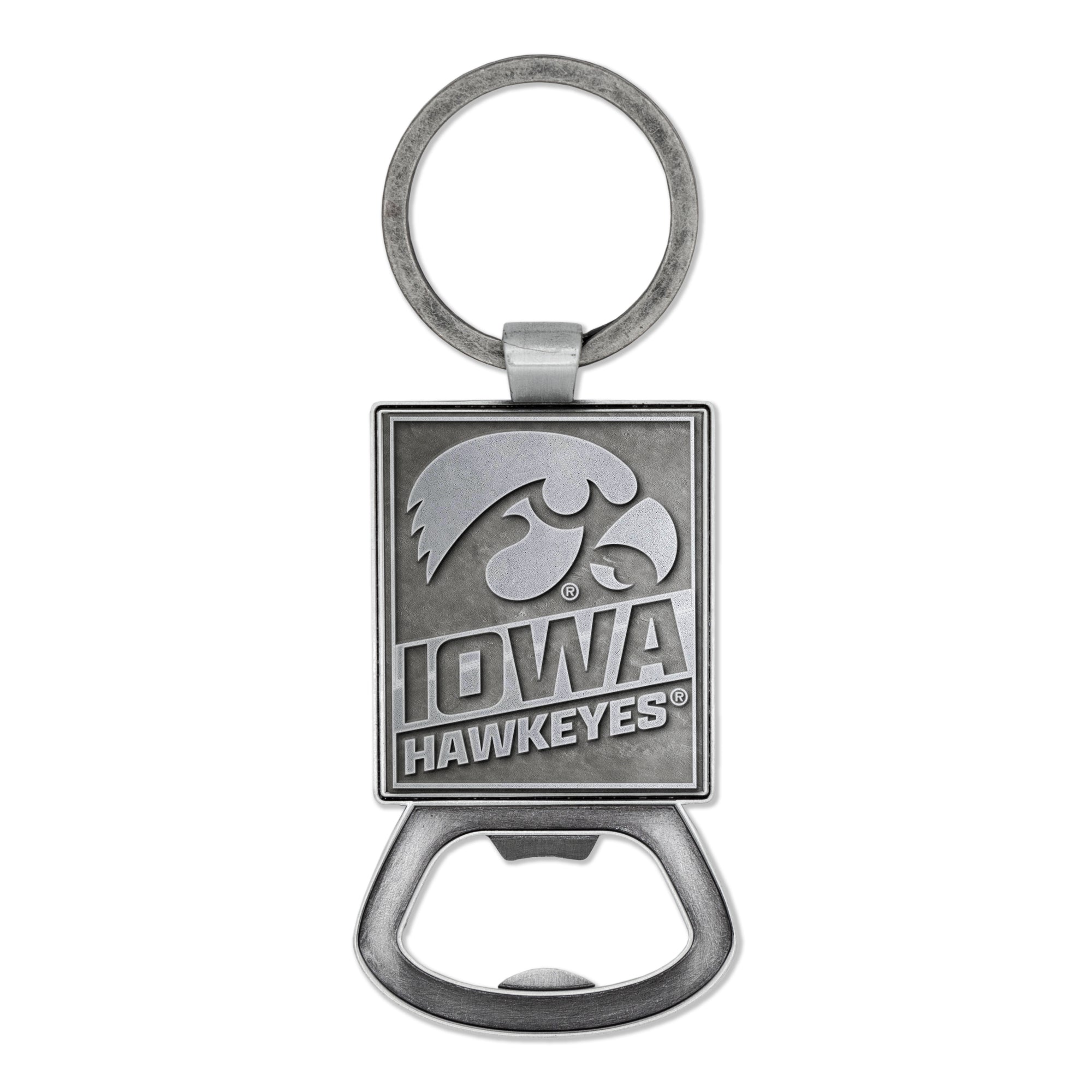 Iowa Keychain Iowa Hawkeyes Double Sided Pewter Style Metal Bottle Opener Keychain