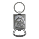Iowa Hawkeyes Double Sided Pewter Style Metal Bottle Opener Keychain
