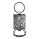 Philadelphia Eagles Double Sided Pewter Style Metal Bottle Opener Keychain