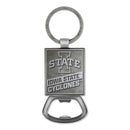 Iowa State Cyclones Pewter Style Metal Bottle Opener Keychain