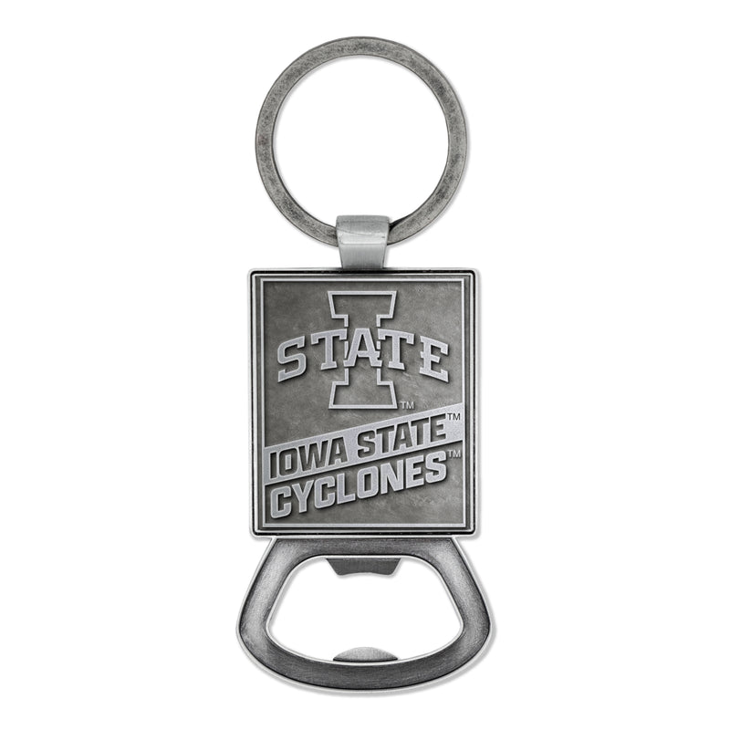 Iowa State Cyclones Pewter Style Metal Bottle Opener Keychain