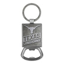 Texas Longhorns Double Sided Pewter Style Metal Bottle Opener Keychain