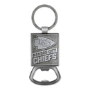 Kansas City Chiefs Double Sided Pewter Style Metal Bottle Opener Keychain