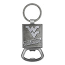 West Virginia Mountaineers Double Sided Pewter Style Metal Bottle Opener Keychain