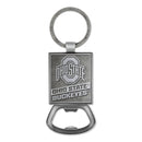 Ohio State Buckeyes Double Sided Pewter Style Metal Bottle Opener Keychain