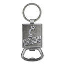 Cincinnati Bearcats Double Sided Pewter Style Metal Bottle Opener Keychain