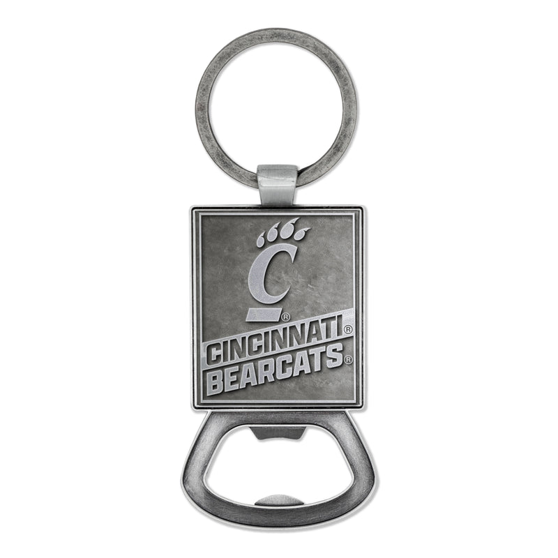 Cincinnati Bearcats Double Sided Pewter Style Metal Bottle Opener Keychain