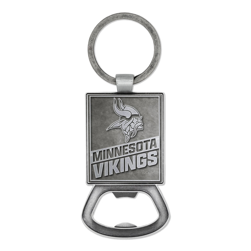 Minnesota Vikings Double Sided Pewter Style Metal Bottle Opener Keychain