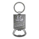 Cincinnati Bengals Double Sided Pewter Style Metal Bottle Opener Keychain