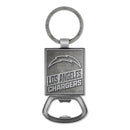 Los Angeles Chargers Double Sided Pewter Style Metal Bottle Opener Keychain