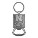 Nebraska Cornhuskers Double Sided Pewter Style Metal Bottle Opener Keychain