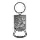 North Dakota State Primary Logo Double Sided Pewter Style Metal Bottle Opener Keychain