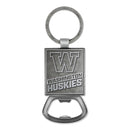 Washington Huskies Double Sided Pewter Style Metal Bottle Opener Keychain