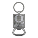 Oregon Ducks Double Sided Pewter Style Metal Bottle Opener Keychain