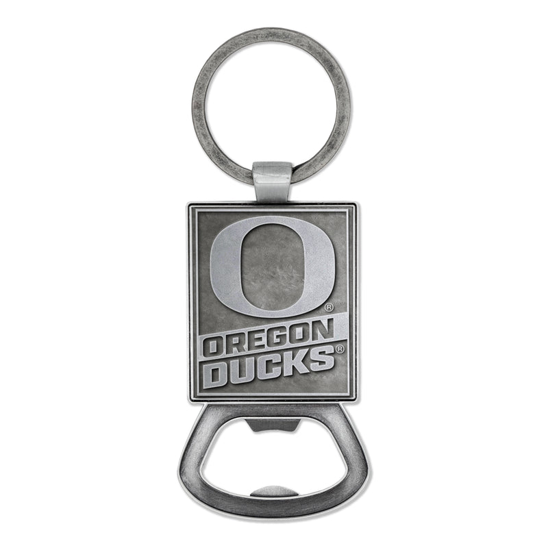 Oregon Ducks Double Sided Pewter Style Metal Bottle Opener Keychain