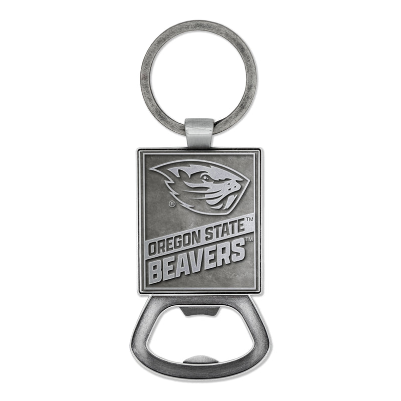 Oregon State Beavers Double Sided Pewter Style Metal Bottle Opener Keychain