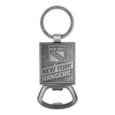 New York Rangers Double Sided Pewter Style Metal Bottle Opener Keychain