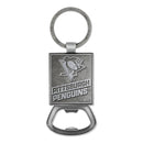 Pittsburgh Penguins Double Sided Pewter Style Metal Bottle Opener Keychain