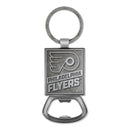 Philadelphia Flyers Double Sided Pewter Style Metal Bottle Opener Keychain
