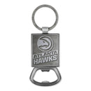 Atlanta Hawks Double Sided Pewter Style Metal Bottle Opener Keychain