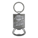 Los Angeles Lakers Double Sided Pewter Style Metal Bottle Opener Keychain