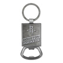 Houston Rockets Double Sided Pewter Style Metal Bottle Opener Keychain