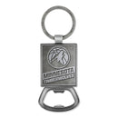 Minnesota Timberwolves Double Sided Pewter Style Metal Bottle Opener Keychain
