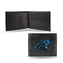 NFL Carolina Panthers Embroidered Genuine Leather Billfold Wallet 3.25" x 4.25" - Slim By Rico Industries