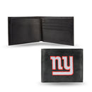 NFL New York Giants Embroidered Genuine Leather Billfold Wallet 3.25" x 4.25" - Slim By Rico Industries