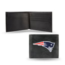 NFL New England Patriots Embroidered Genuine Leather Billfold Wallet 3.25" x 4.25" - Slim By Rico Industries