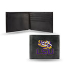NCAA LSU Tigers Embroidered Genuine Leather Billfold Wallet 3.25" x 4.25" - Slim By Rico Industries