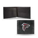 NFL Atlanta Falcons Embroidered Genuine Leather Billfold Wallet 3.25" x 4.25" - Slim By Rico Industries