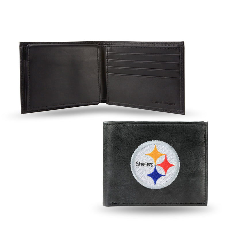 NFL Pittsburgh Steelers Embroidered Genuine Leather Billfold Wallet