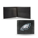 NFL Philadelphia Eagles Embroidered Genuine Leather Billfold Wallet 3.25" x 4.25" - Slim By Rico Industries