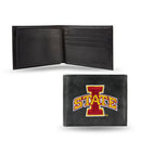NCAA Iowas State Cyclones Embroidered Genuine Leather Billfold Wallet 3.25" x 4.25" - Slim By Rico Industries