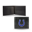 NFL Indianapolis Colts Embroidered Genuine Leather Billfold Wallet 3.25" x 4.25" - Slim By Rico Industries