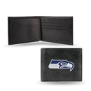 NFL Seattle Seahawks Embroidered Genuine Leather Billfold Wallet 3.25" x 4.25" - Slim By Rico Industries