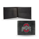 NCAA Ohio State Buckeyes Embroidered Genuine Leather Billfold Wallet 3.25" x 4.25" - Slim By Rico Industries