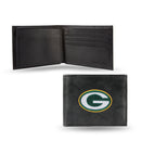 NFL Green Bay Packers Embroidered Genuine Leather Billfold Wallet 3.25" x 4.25" - Slim By Rico Industries