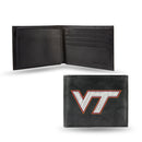 NCAA Virginia Tech Hokies Embroidered Genuine Leather Billfold Wallet 3.25" x 4.25" - Slim By Rico Industries