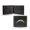 NFL Los Angeles Chargers Embroidered Genuine Leather Billfold Wallet 3.25" x 4.25" - Slim By Rico Industries