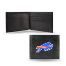 NFL Buffalo Bills Embroidered Genuine Leather Billfold Wallet 3.25" x 4.25" - Slim By Rico Industries