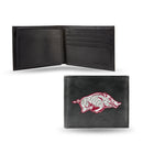 NCAA Arkansas Razorbacks Embroidered Genuine Leather Billfold Wallet 3.25" x 4.25" - Slim By Rico Industries