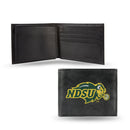 NCAA North Dakota State Bisons Embroidered Genuine Leather Billfold Wallet 3.25" x 4.25" - Slim By Rico Industries