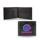 NCAA Boise State Broncos Embroidered Genuine Leather Billfold Wallet 3.25" x 4.25" - Slim By Rico Industries