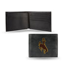 NCAA Wyoming Cowboys Embroidered Genuine Leather Billfold Wallet 3.25" x 4.25" - Slim By Rico Industries