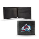 NHL Colorado Avalanche Embroidered Genuine Leather Billfold Wallet 3.25" x 4.25" - Slim By Rico Industries