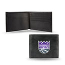 NBA Sacramento Kings Embroidered Genuine Leather Billfold Wallet 3.25" x 4.25" - Slim By Rico Industries