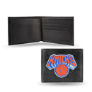 NBA New York Knicks Embroidered Genuine Leather Billfold Wallet 3.25" x 4.25" - Slim By Rico Industries